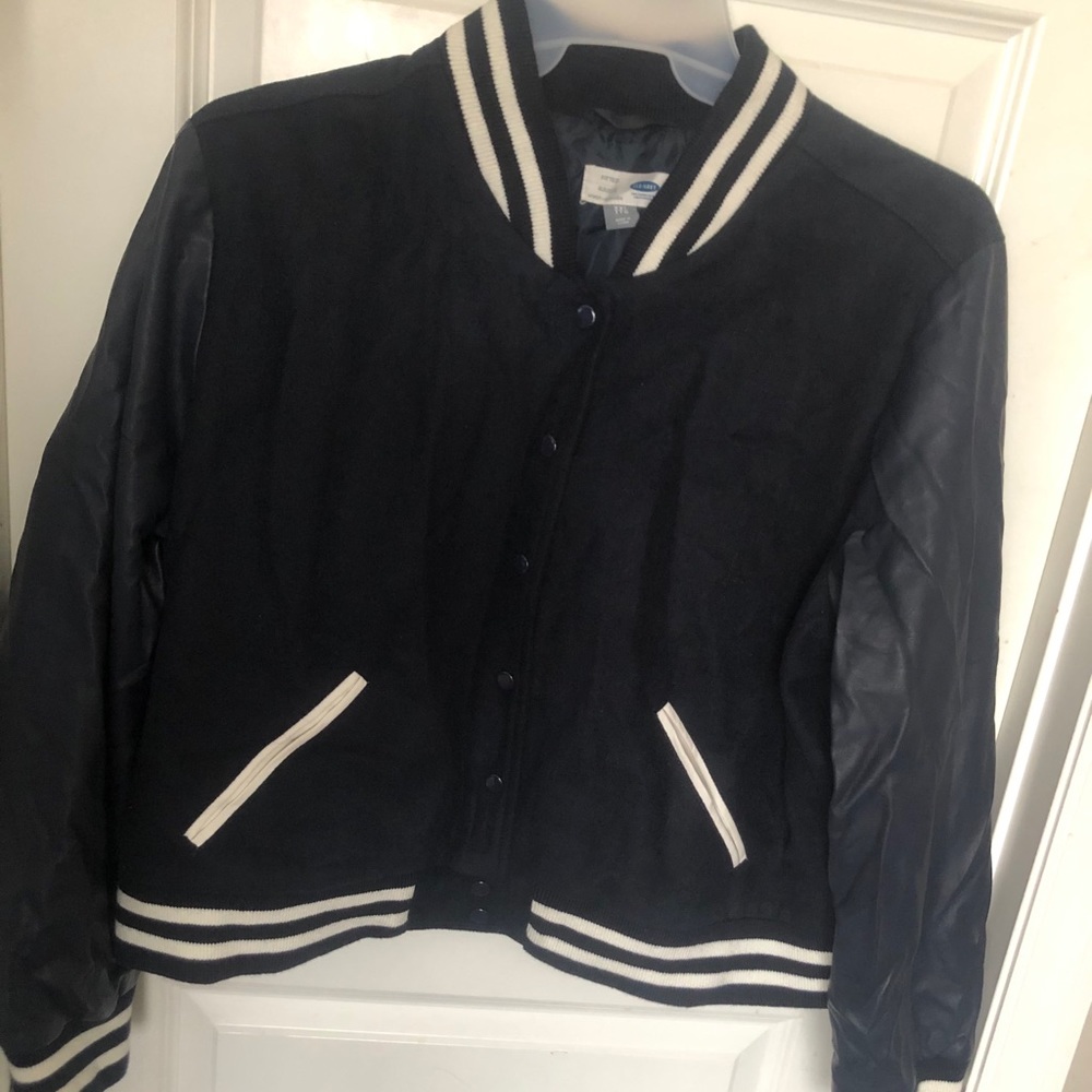 Blue Leather Varsity Letterman’s Jacket - Picture 3 of 7
